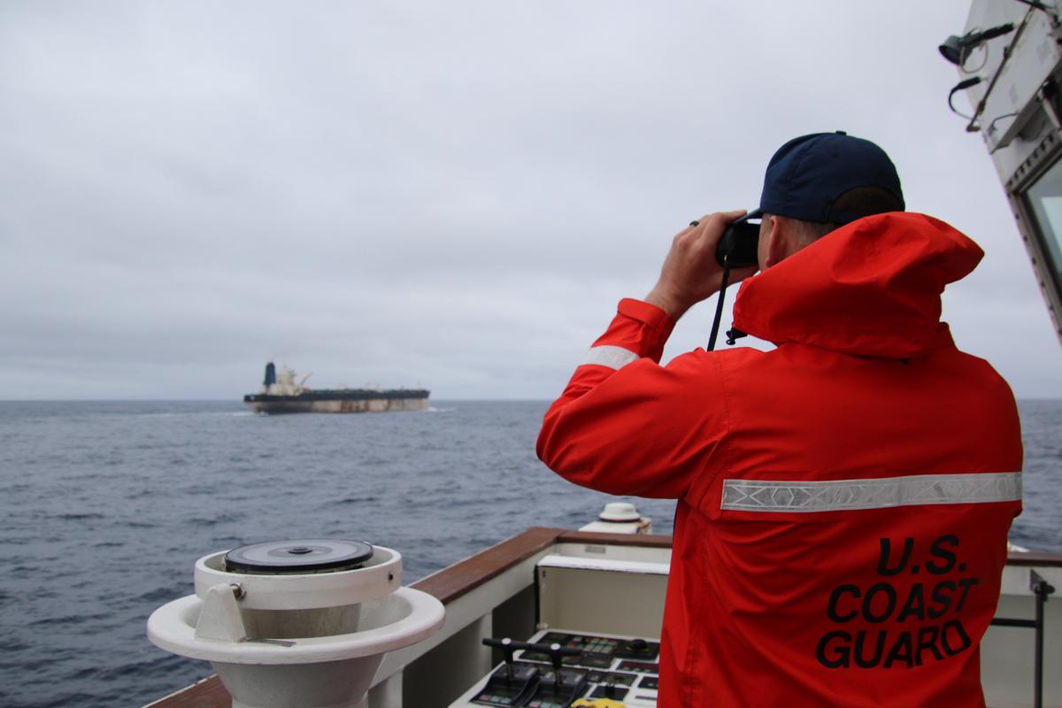 The US Coast Guard tracks the Marinera, 7 January 2026. Photo: US European Command